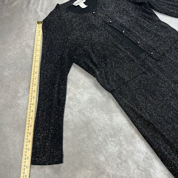 Ronni Nicole by Ouida Black Glitter Knit Tank Dress & Cardigan Twin Set Size 12 - Picture 5 of 12